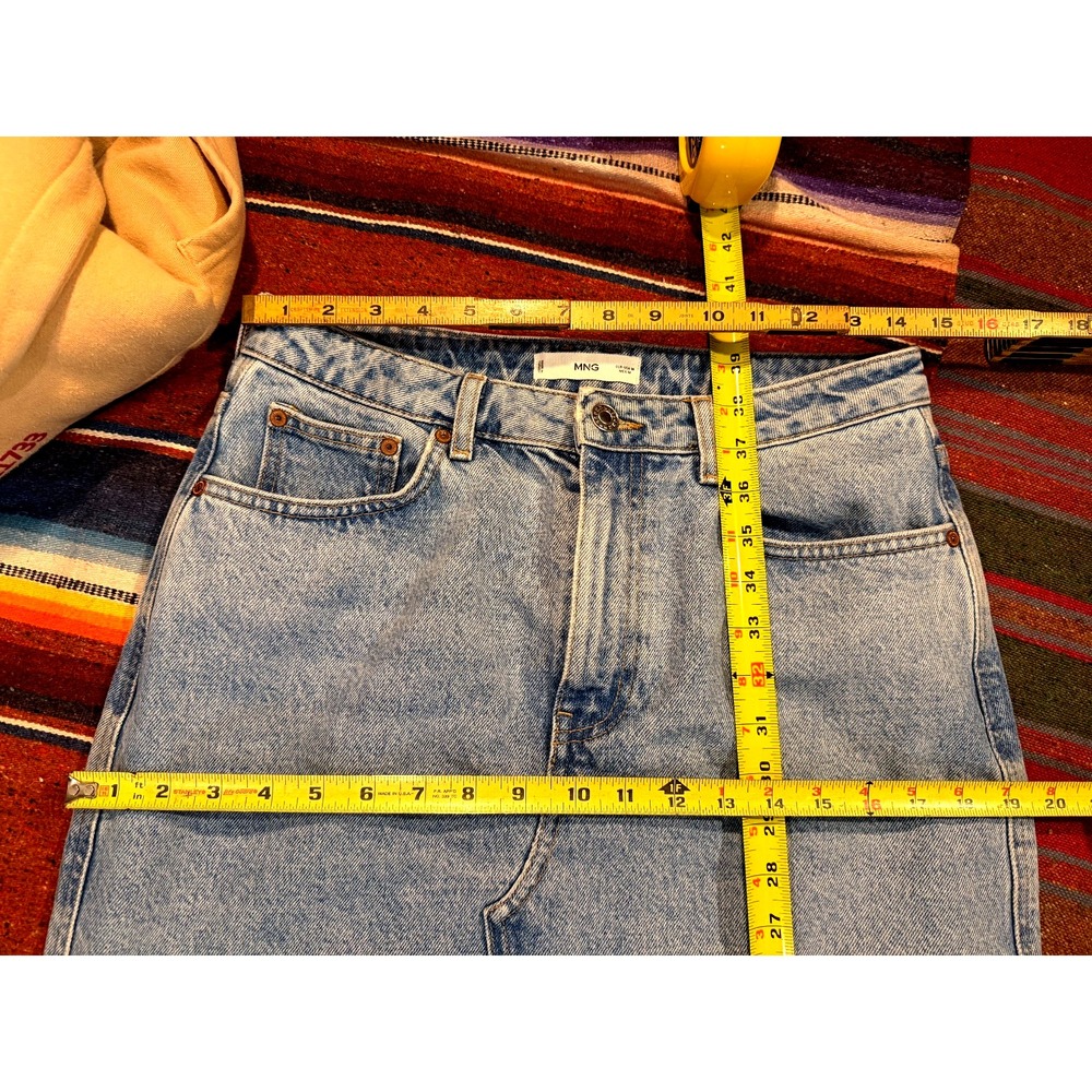 MNG Mango Skirt Women Medium Blue Slit Maxi Denim Streetwear - Picture 7 of 10